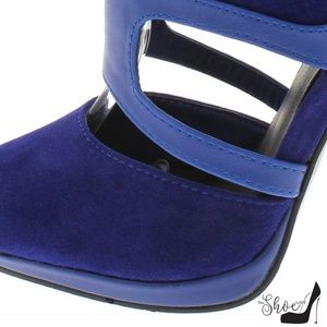 The Shoe Loft Shoes - Diya Royal Blue Cut Out Booties The Shoe Loft Shoes - Diya Royal Blue Cut Out Booties